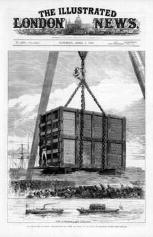 Transporting Jumbo the African elephant to America, 1882. Artist: Unknown