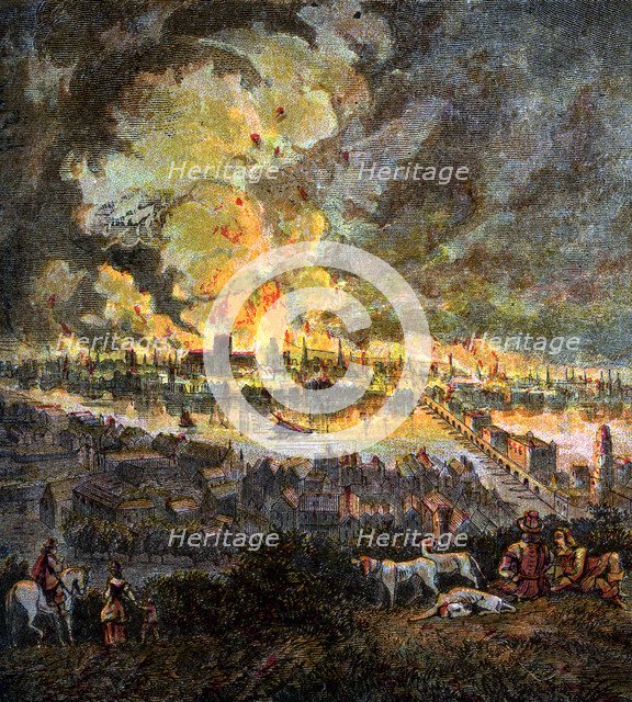 'Great Fire Of London, 1666', (c1850). Artist: Unknown