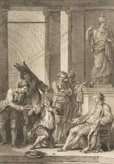 Le Paysan qui avait offensé son Seigneur, from Contes et nouvelles en vers pa..., published in 1795. Creator: Charles Louis Lingée.