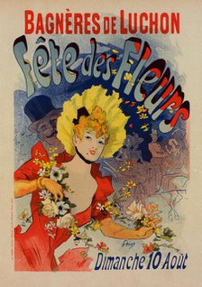 Affiche pour la "Fête des Fleurs de Bagnères-de-Luchon"., c1898. Creator: Jules Cheret.