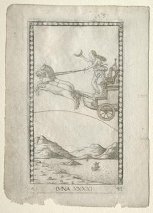 Luna (from the Tarocchi, series A: Firmaments of the Universe, #41), before 1467. Creator: Master of the E-Series Tarocchi (Italian, 15th century).