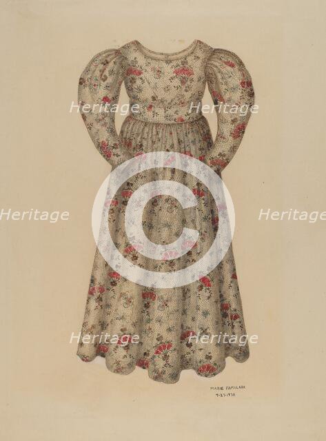 Girl's Chintz Dress, 1938. Creator: Marie Famularo.