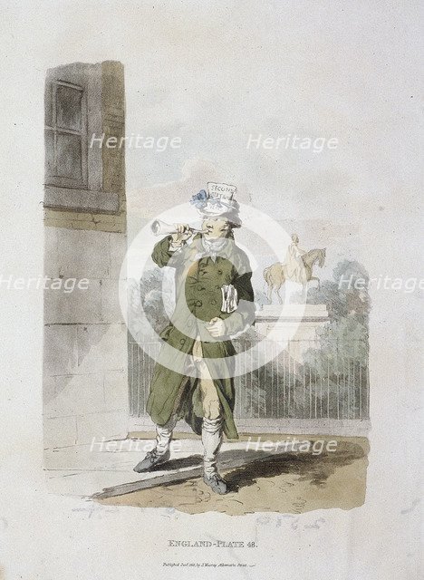 A newsman, Provincial Characters, 1813. Artist: Anon