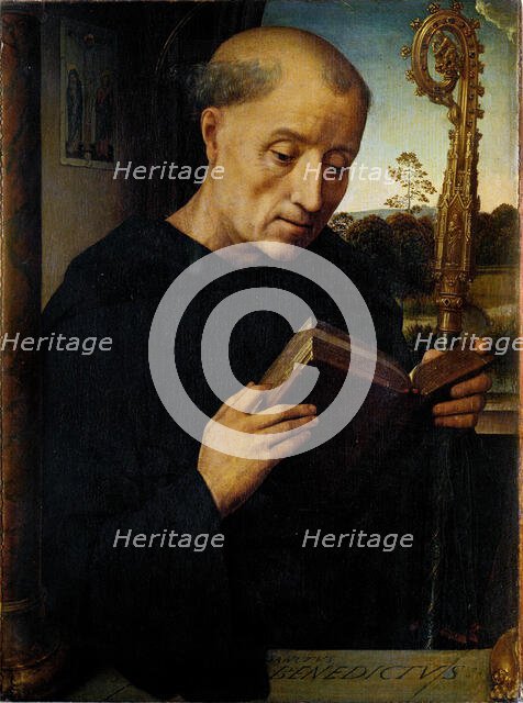 Saint Benedict (Benedetto Portinari Triptych, left panel) , 1487. Creator: Memling; Hans (1433/40-1494).