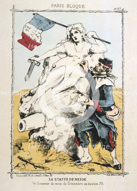 'La Statue de Neige', 1870-1871. Artist: Anon