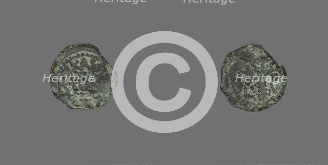 Coin Depicting a Stalk of Grain, Procurator M. Ambibulus (reign of Augustus) 9-10 or 10-11 CE. Creator: Unknown.