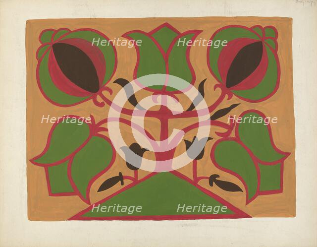 Study for Proposed Portfolio "Decorated Chests of Rural Pennsylvania", 1941. Creator: Unknown.