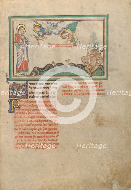 The Devil from the Earth; Dyson Perrins Apocalypse, about 1255-1260. Creator: Unknown.