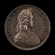 Coronation Medal of Joseph I, 1678-1711, King of Hungary 1687, King of the Romans..., [obverse], 169 Creator: Georg Hautsch.
