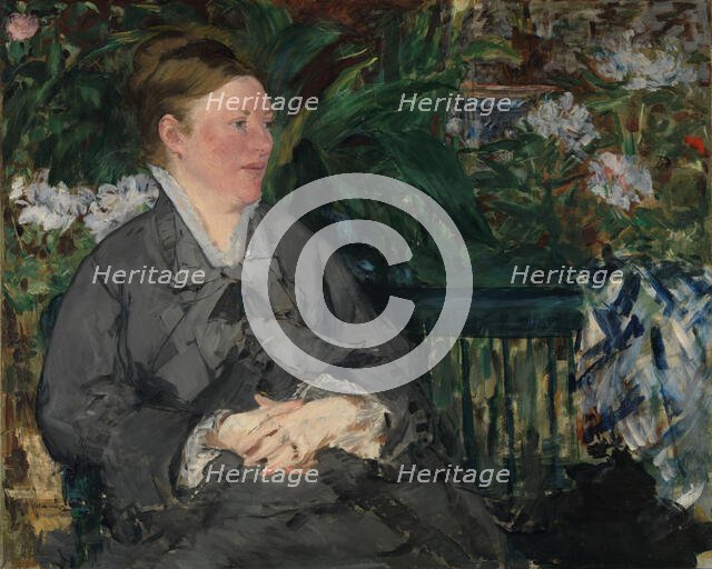 Madame Manet in the Conservatory, 1879. Creator: Edouard Manet.