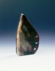 Brown jade irregular shaped plaque, Neolithic period, China, c2250 BC. Artist: Unknown