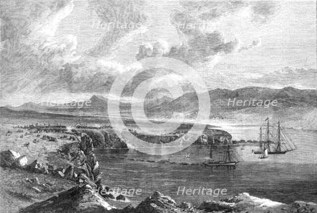 Laying of the Atlantic Telegraph Cable: landing the shore end of the cable...Valencia, 1865. Creator: Unknown.