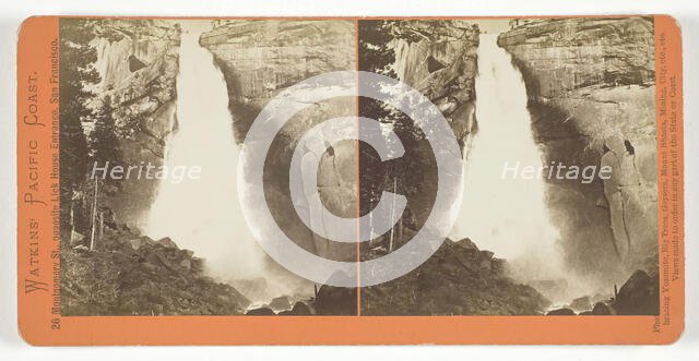 The Nevada Fall, 700 ft., Yosemite, 1861/76. Creator: Carleton Emmons Watkins.