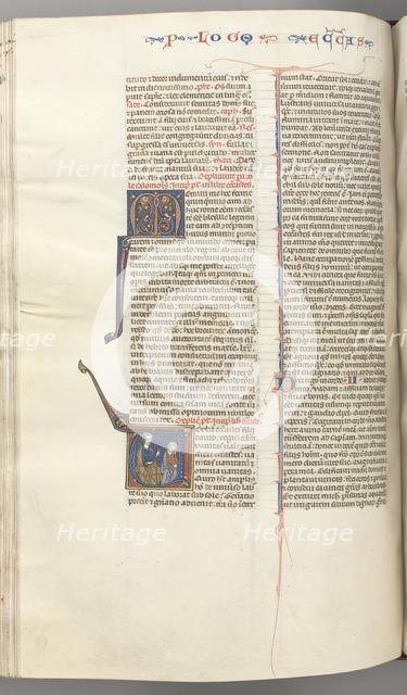 Fol. 247v, Ecclesiastes, historiated initial V, Solomon teaching, c. 1275-1300. Creator: Unknown.