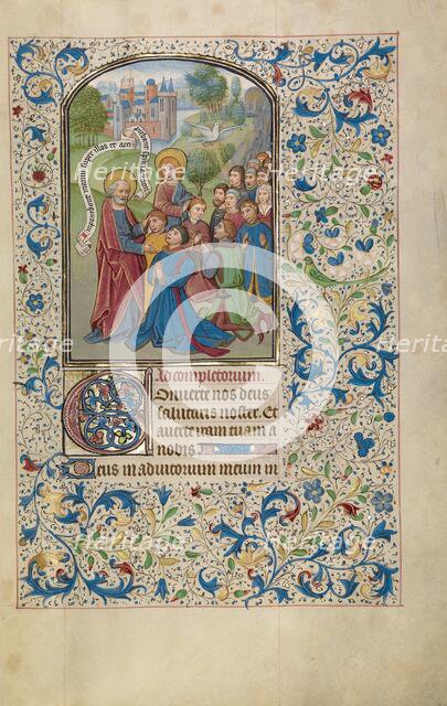 Saints Peter and John Baptizing the Samarians; Arenberg Hours, early 1460s. Creator: Willem Vrelant.