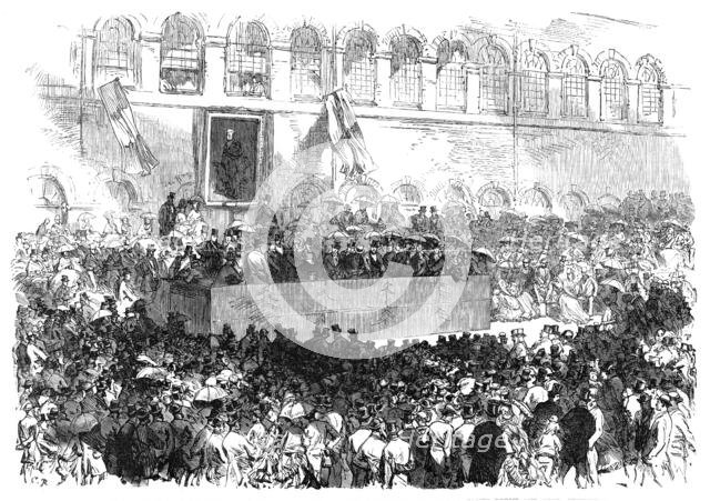 Presentation of a testimonial to Mr. W. F. Dixon, by the workpeople of James Dixon and Sons, 1870. Creator: Unknown.