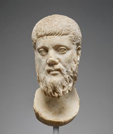 Head of Plato (worked for insertion into a statue), mid-3rd century A.D. Creator: Unknown.