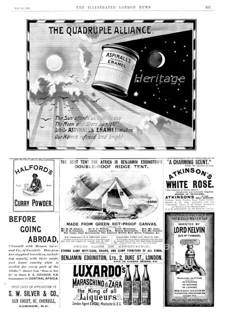 Page of advertisements, 1895.  Creator: Unknown.