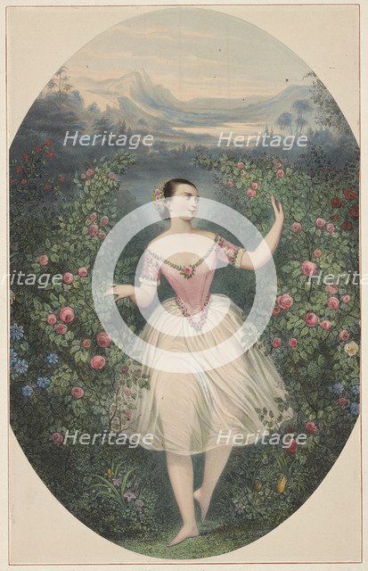 Portrait of the ballerina Marie Taglioni (1804-1884) in ballet Théa ou La Fée aux Fleurs by Cesare P