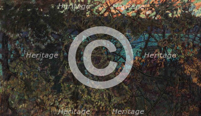 The Academy Summer House. At the Lake. Evening, 1906. Creator: Brodsky, Isaak Izrailevich (1884-1939).