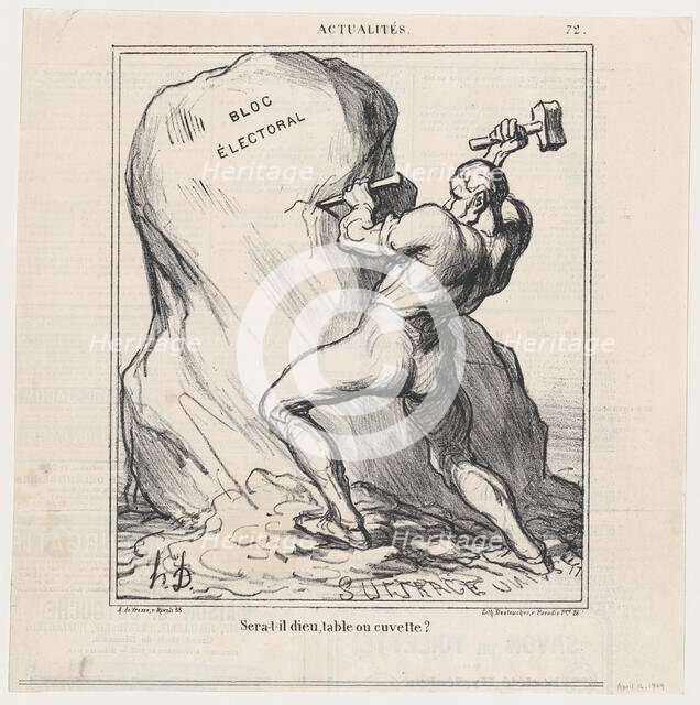 Sera t-il dieu, table ou cuvette, 1869.  Creator: Honore Daumier.