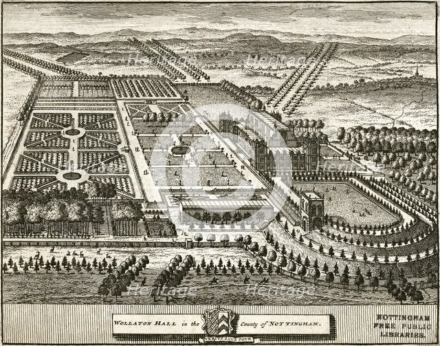 Wollaton Hall and Park Nottingham, Nottinghamshire, c1707. Artist: Johannes Kip
