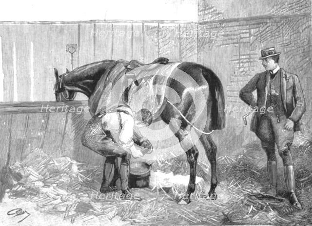 ''The Racing Season- Notes at Newmarket; An Owners Visit to his Racing Stable', 1890. Creator: Unknown.