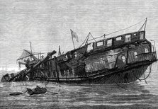 Remains of the Warspite training-ship at low tide, 1876. Creator: Unknown.