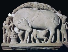 Young god Khrishna with a cow and his half-brother Bala Rama, 10th century. Artist: Unknown