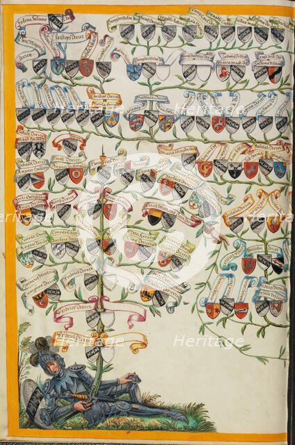 Derrer Family Tree from Friedrich Derrer; Genealogy of the Derrer Family, about 1626-1711. Creator: Unknown.