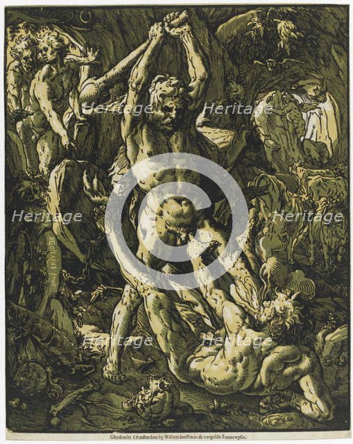 Hercules killing Cacus, 1588. Creator: Goltzius, Hendrick (1558-1617).