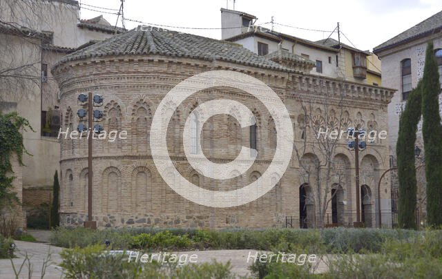 Northwest facade and apse, Cristo de la Luz Shrine, Toledo, Castile-La Mancha, Spain, 2022. Creator: LTL.