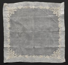 Embroidered Handkerchief, late 19th century. Creator: Unknown.