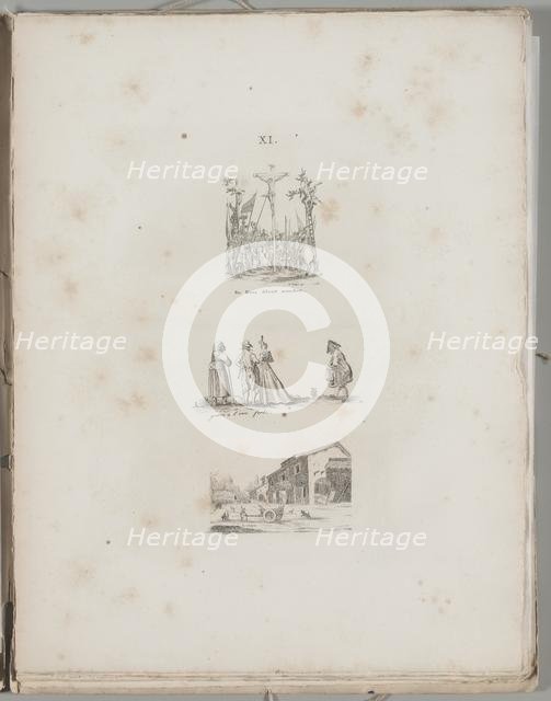 Art of the Lithograph: Three Engraving Examples, Plate XI , 1819. Creator: Alois Senefelder (German, 1771-1834).