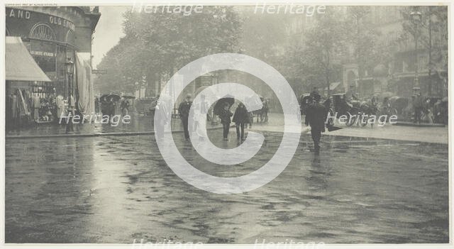 A Wet Day on the Boulevard, Paris, 1894, printed c. 1897. Creator: Alfred Stieglitz.