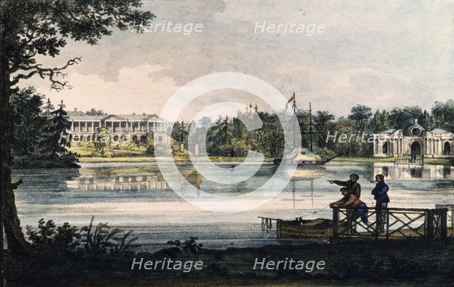 Cameron Gallery at the Catherine Palace in Tsarskoye Selo, ca 1820. Artist: Langer, Valerian Platonovich (1799-after 1870)