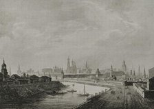 View of the Kremlin and the Moskva river, Moscow, Russia, 1839. Creator: Augustin François Lemaitre.