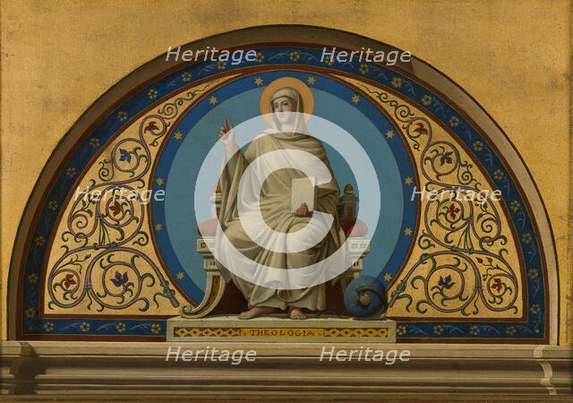 Sketch for the church of Saint-Ambroise : Theology, (Theologia), c.1866.  Creator: Joseph-Frédéric-Charles Soulacroix.