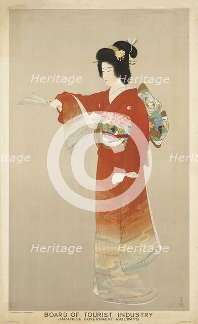 Classical Dance (poster for the Tourist Board of the Japanese Railway) , ca 1937. Creator: Shoen, Uemura (1875-1949).