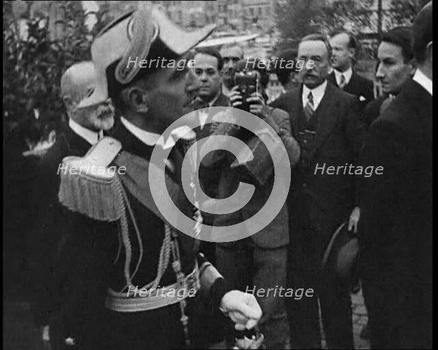 Alexander I, His Majesty the King of Yugoslavia Walking Through a Crowd, 1934. Creator: British Pathe Ltd.