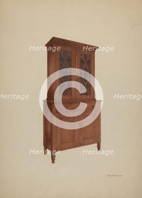 Shaker Cupboard, c. 1938. Creator: George V. Vezolles.
