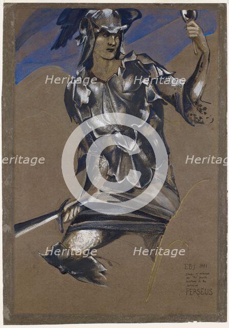The Perseus Series - Study of Perseus in Armour..., mid-late 19th century. Creator: Sir Edward Coley Burne-Jones.