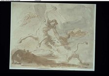 Centaur Fighting with Lion, n.d. Creator: Unknown.