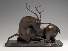 Resting Stag, c. 1915. Artist: Nadelman, Elie (1882-1946)