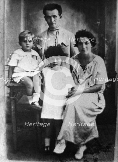 David Ben Gurion (1886-1973) with his family, 1920s. Artist: Unknown
