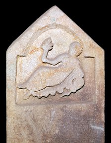 Stone relief showing the British water-goddess Coventina, 2nd century. Artist: Unknown