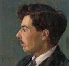 Portrait of the artist J. Korezska, 1920-1921. Creator: Stefan Polkorab.