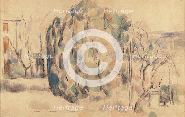 Maison et bosquet, c 1890. Creator: Cézanne, Paul (1839-1906).