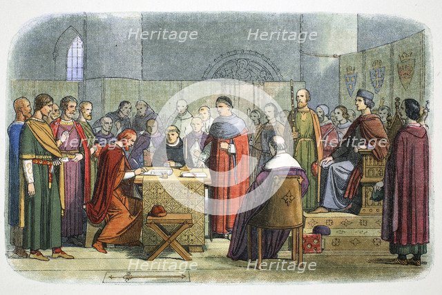 Edward I of England acknowledged as suzerain of Scotland, 1290 (1864). Artist: James William Edmund Doyle