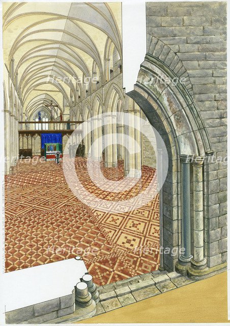 Netley Abbey, 14th century, (c1990-2010) Artist: Roger Hutchins.